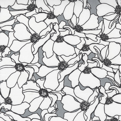 Create By Alli K Designs For Moda – Steel White Flowers