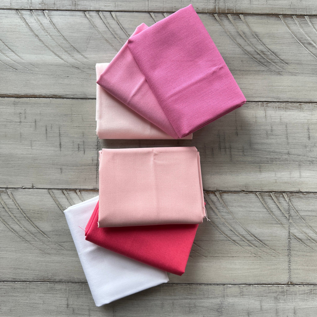 Pink Ombre: Kona Solids 6 FQ Bundle